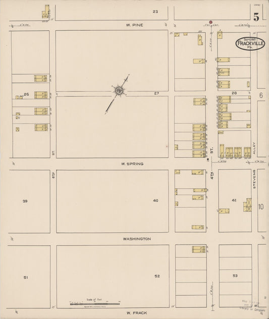 Sanborn Fire Insurance Map from Frackville, Schuylkill County, Pennsylvania (1921), Sheet #0005 - Historic Sanborn Fire Insurance Map Print, vintage old map wall art, antique decor, genealogy gift, Pennsylvania Pennsylvania map
