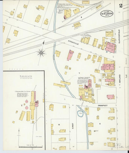 Sanborn Fire Insurance Map from New London, Huron County, Ohio (1904), Sheet #0002 - Historic Sanborn Fire Insurance Map Print, vintage old map wall art, antique decor, genealogy gift, Ohio Ohio map