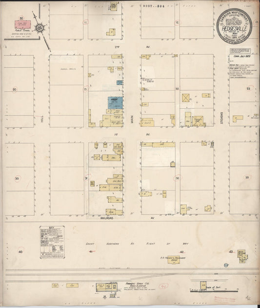 Sanborn Fire Insurance Map from Hedgesville, Wheatland County, Montana (1929), Sheet #0001 - Historic Sanborn Fire Insurance Map Print, vintage old map wall art, antique decor, genealogy gift, Montana Montana map