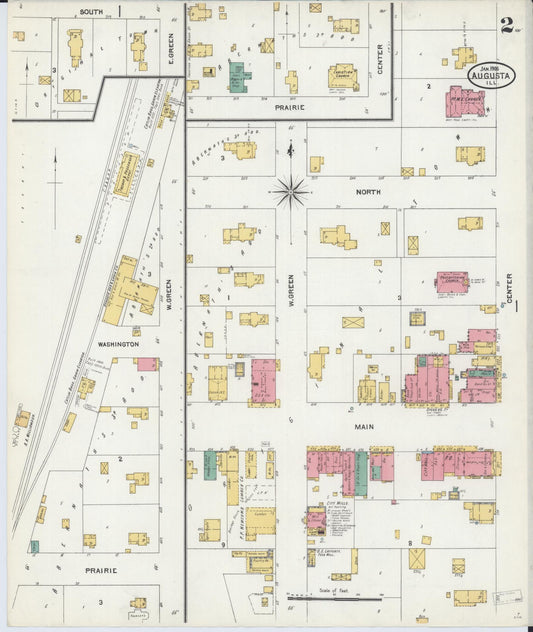 Sanborn Fire Insurance Map from Augusta, Hancock County, Illinois (1906), Sheet #0002 - Historic Sanborn Fire Insurance Map Print, vintage old map wall art, antique decor, genealogy gift, Illinois Illinois map