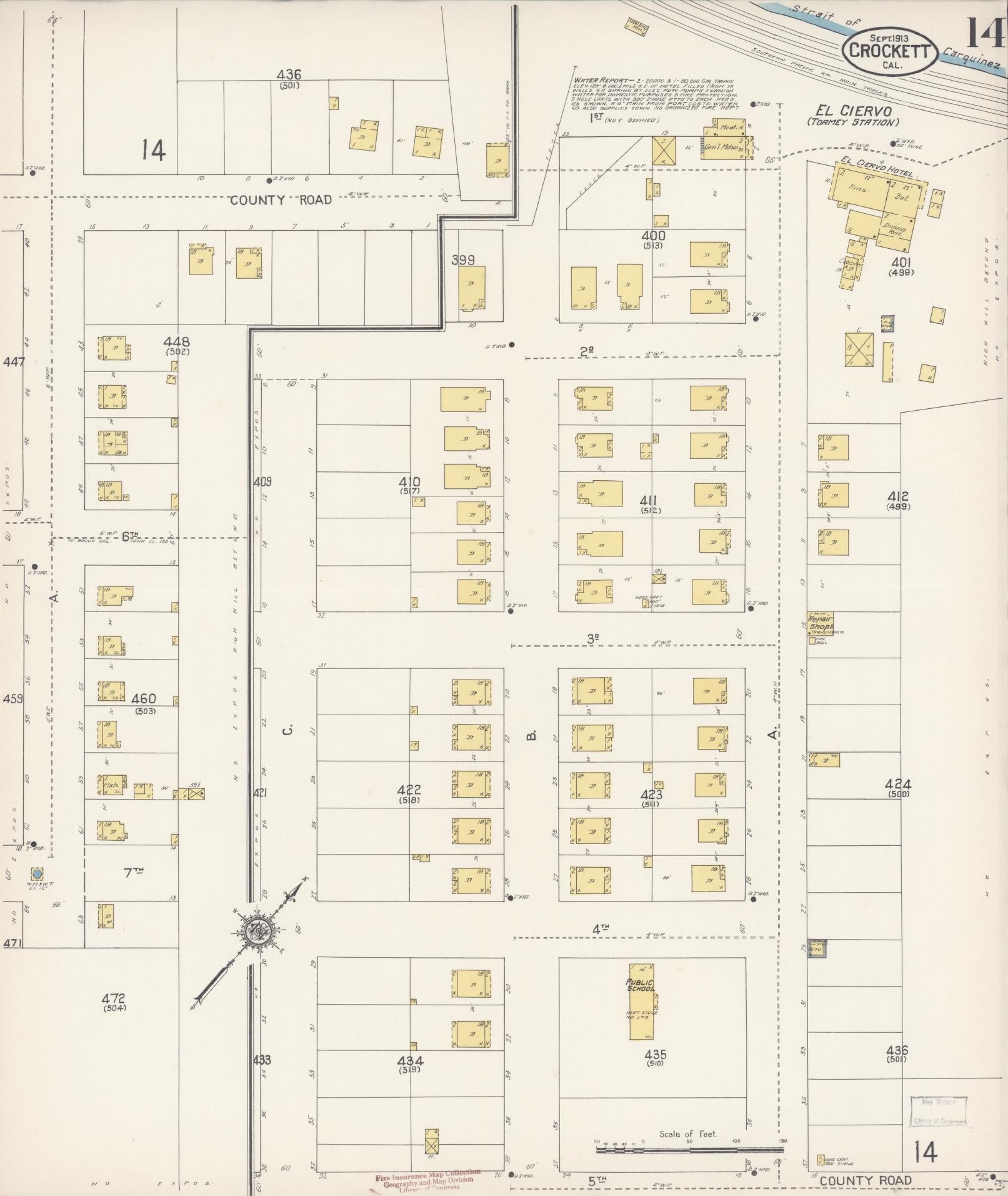 Sanborn Fire Insurance Map from Crockett, Contra Costa County, California (1913), Sheet #0014 - Complete Map Set gallery image, historic Sanborn map, vintage wall art, California California