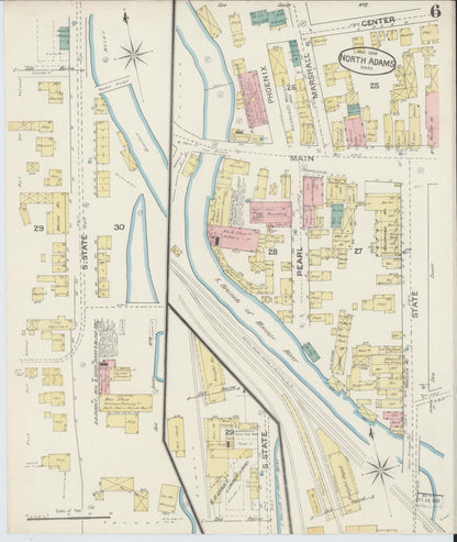 Sanborn Fire Insurance Map from North Adams, Berkshire County, Massachusetts (1888), Sheet #0006 - Complete Map Set gallery image, historic Sanborn map, vintage wall art, Massachusetts Massachusetts