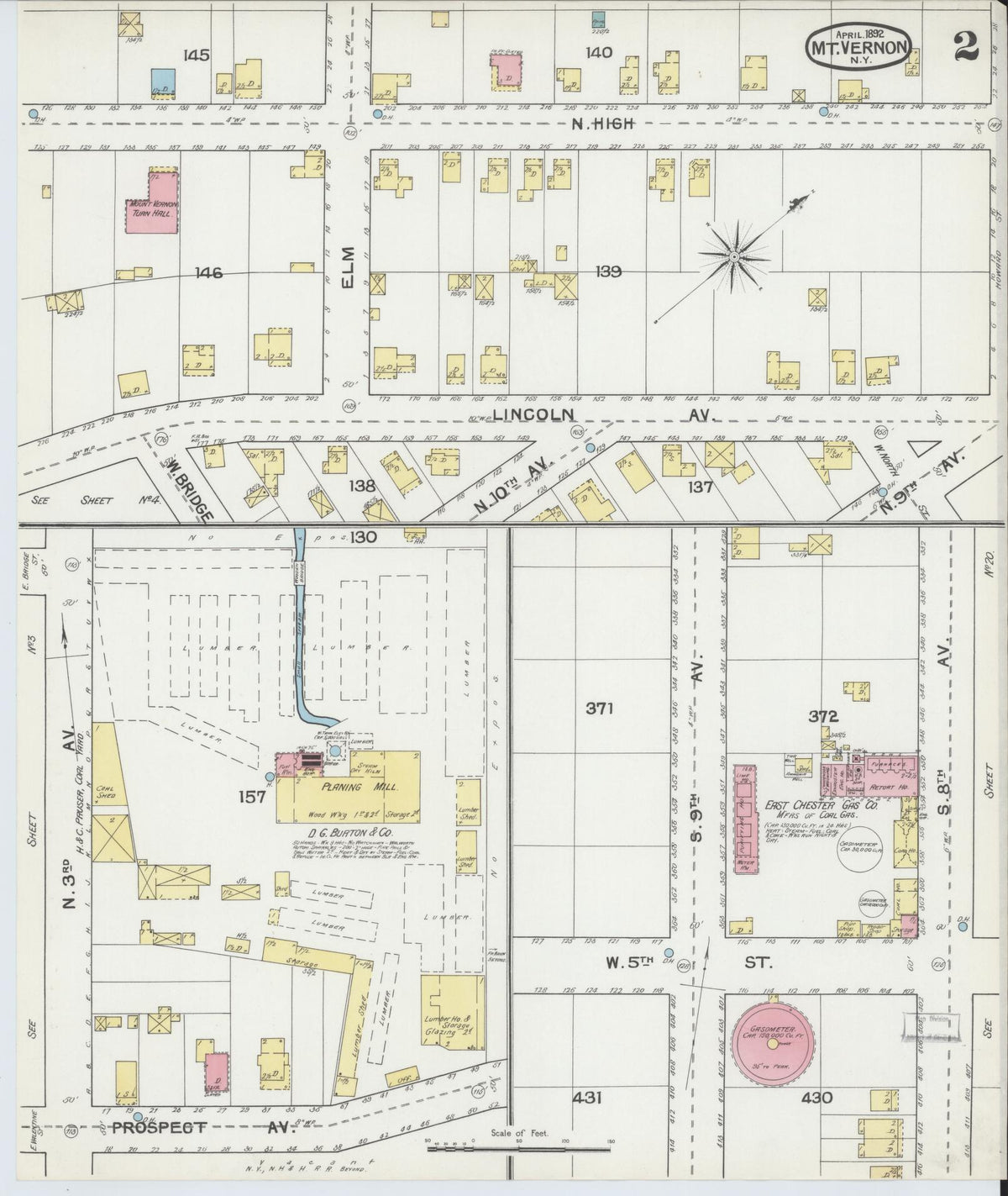 Sanborn Fire Insurance Map from Mount Vernon, Westchester County, New York (1892), Sheet #0002 - Complete Map Set gallery image, historic Sanborn map, vintage wall art, New York New York