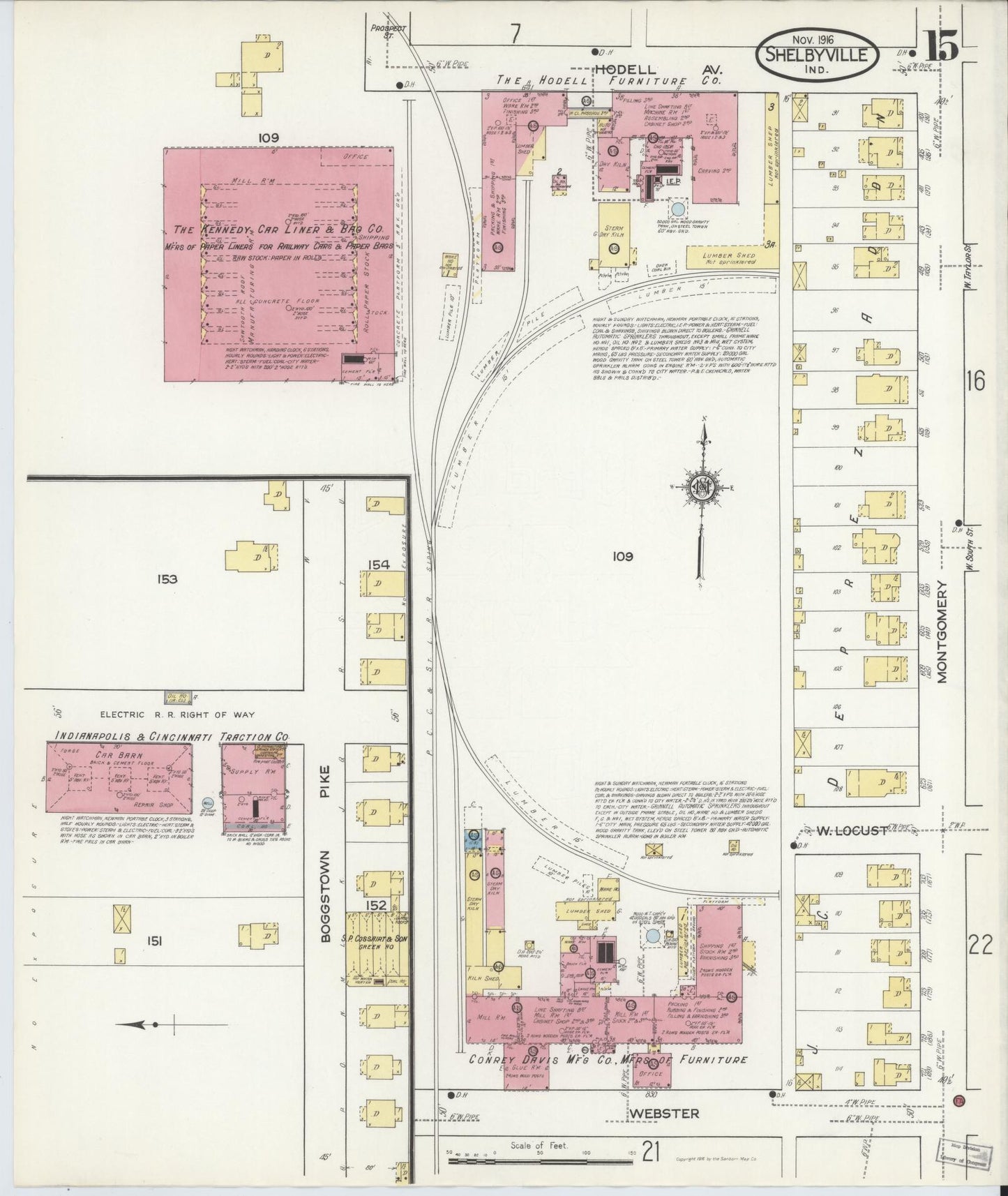 Sanborn Fire Insurance Map from Shelbyville, Shelby County, Indiana (1916), Sheet #0015 - Complete Map Set gallery image, historic Sanborn map, vintage wall art, Indiana Indiana