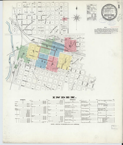 Sanborn Fire Insurance Map from Watertown, Codington County, South Dakota (1898), Sheet #0001 - Complete Map Set gallery image, historic Sanborn map, vintage wall art, South Dakota South Dakota