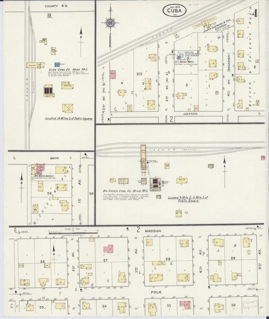 Sanborn Fire Insurance Map from Cuba, Fulton County, Illinois (1919), Sheet #0004 - Historic Sanborn Fire Insurance Map Print, vintage old map wall art, antique decor, genealogy gift, Illinois Illinois map