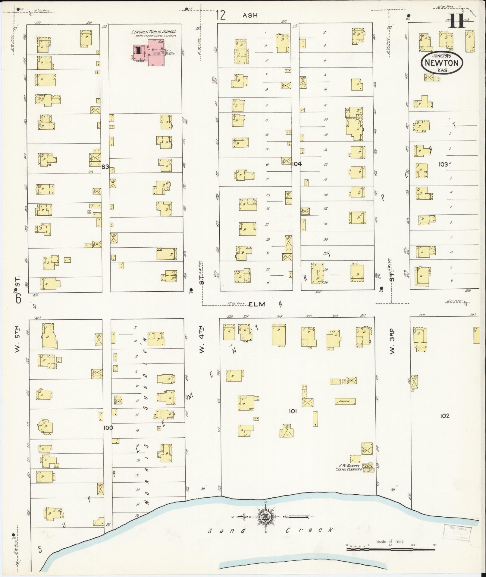 Sanborn Fire Insurance Map from Newton, Harvey County, Kansas (1915), Sheet #0011 - Historic Sanborn Fire Insurance Map Print, vintage old map wall art, antique decor, genealogy gift, Kansas Kansas map
