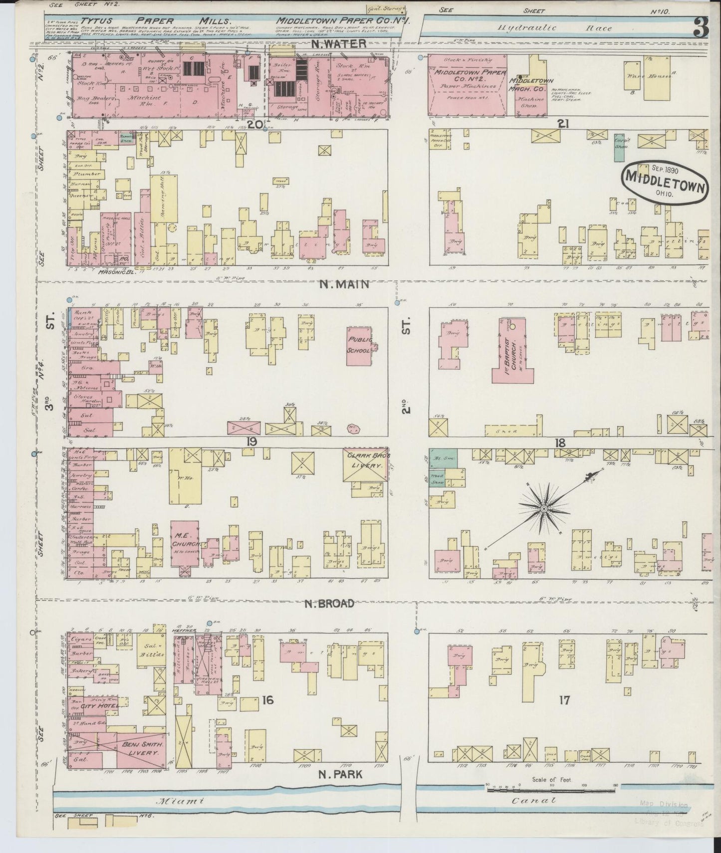 Sanborn Fire Insurance Map from Middletown, Butler County, Ohio (1890), Sheet #0003 - Complete Map Set gallery image, historic Sanborn map, vintage wall art, Ohio Ohio