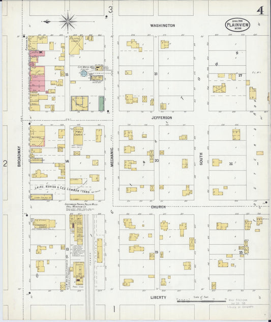 Sanborn Fire Insurance Map from Plainview, Wabasha County, Minnesota (1900), Sheet #0004 - Historic Sanborn Fire Insurance Map Print, vintage old map wall art, antique decor, genealogy gift, Minnesota Minnesota map