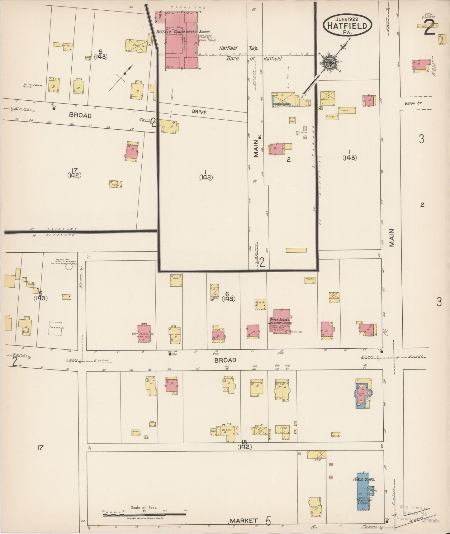 Sanborn Fire Insurance Map from Hatfield, Montgomery County, Pennsylvania (1922), Sheet #0002 - Complete Map Set gallery image, historic Sanborn map, vintage wall art, Pennsylvania Pennsylvania