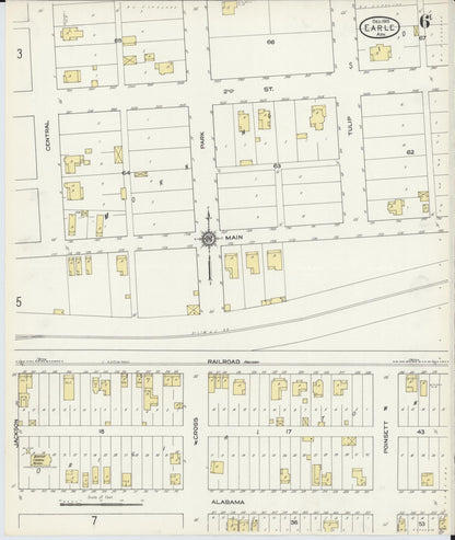 Sanborn Fire Insurance Map from Earle, Crittenden County, Arkansas (1913), Sheet #0006 - Complete Map Set gallery image, historic Sanborn map, vintage wall art, Arkansas Arkansas