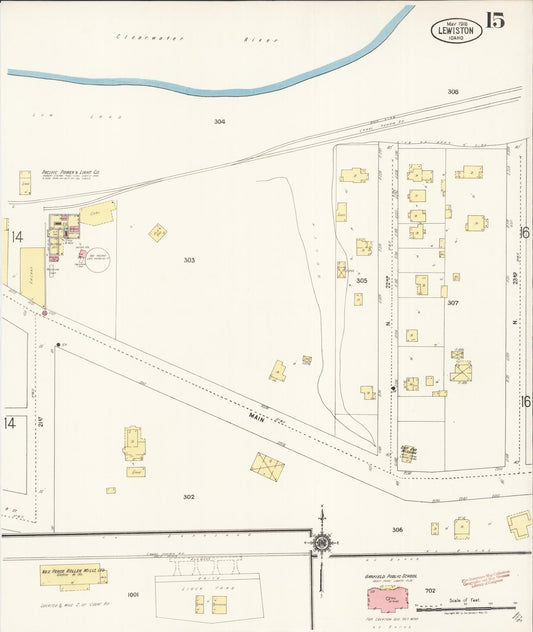 Sanborn Fire Insurance Map from Lewiston, Nez Perce County, Idaho (1918), Sheet #0015 - Historic Sanborn Fire Insurance Map Print, vintage old map wall art, antique decor, genealogy gift, Idaho Idaho map