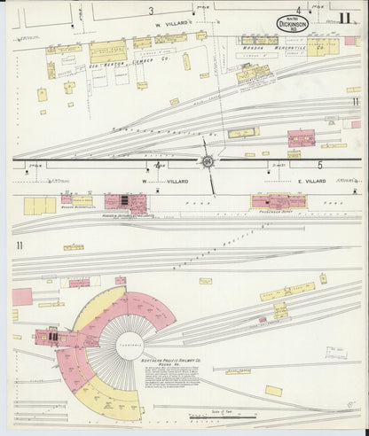 Sanborn Fire Insurance Map from Dickinson, Stark County, North Dakota (1913), Sheet #0011 - Complete Map Set gallery image, historic Sanborn map, vintage wall art, North Dakota North Dakota