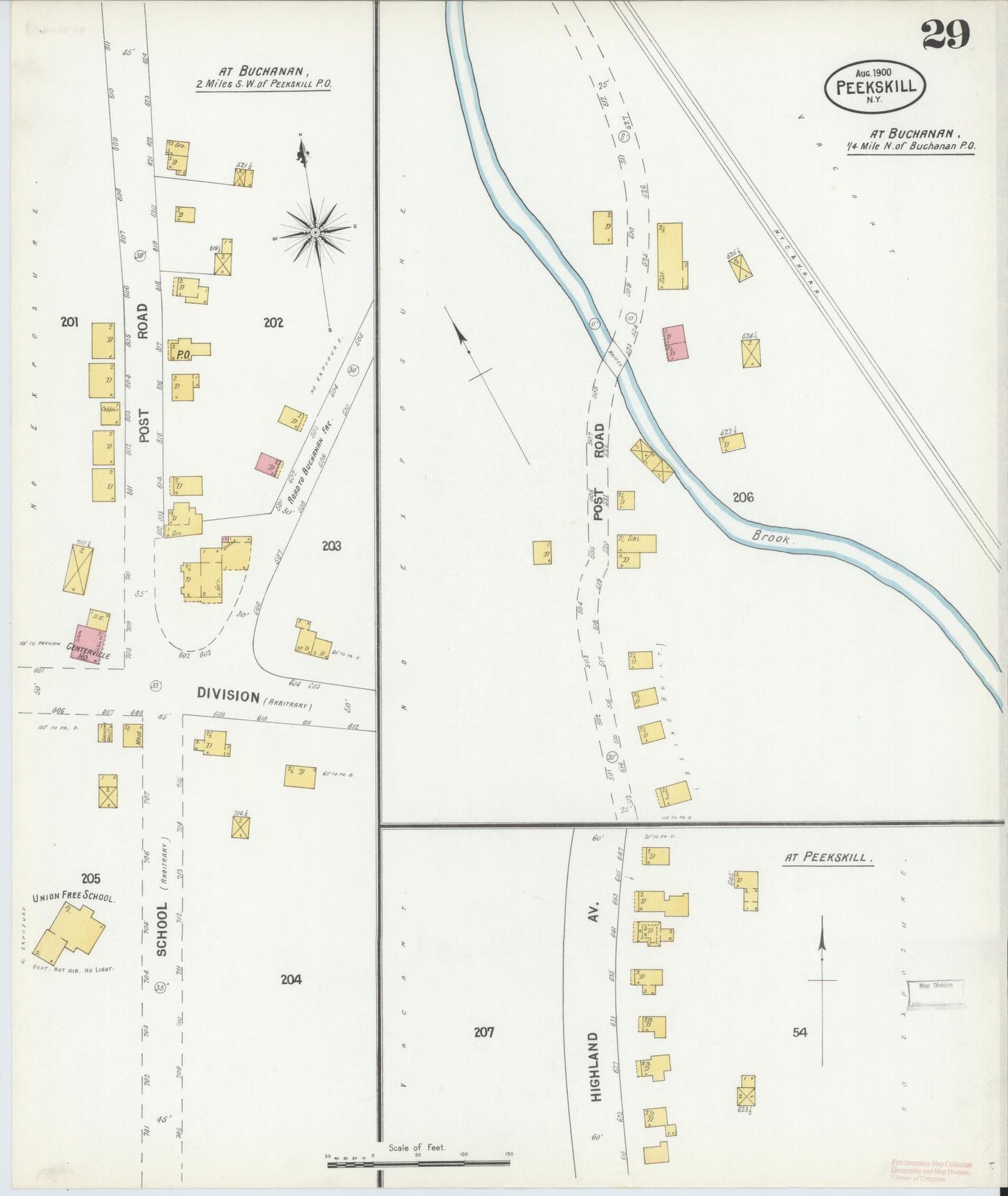 Sanborn Fire Insurance Map from Peekskill, Westchester County, New York (1900), Sheet #0029 - Complete Map Set gallery image, historic Sanborn map, vintage wall art, New York New York