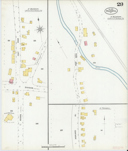 Sanborn Fire Insurance Map from Peekskill, Westchester County, New York (1900), Sheet #0029 - Complete Map Set gallery image, historic Sanborn map, vintage wall art, New York New York
