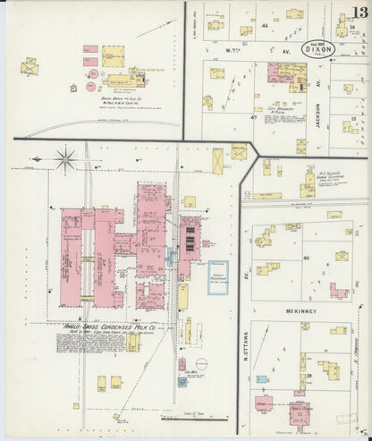 Sanborn Fire Insurance Map from Dixon, Lee County, Illinois (1897), Sheet #0013 - Complete Map Set gallery image, historic Sanborn map, vintage wall art, Illinois Illinois
