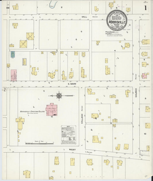 Sanborn Fire Insurance Map from Morrisville, Polk County, Missouri. (1909) – Historic Sanborn Fire Insurance Map Print