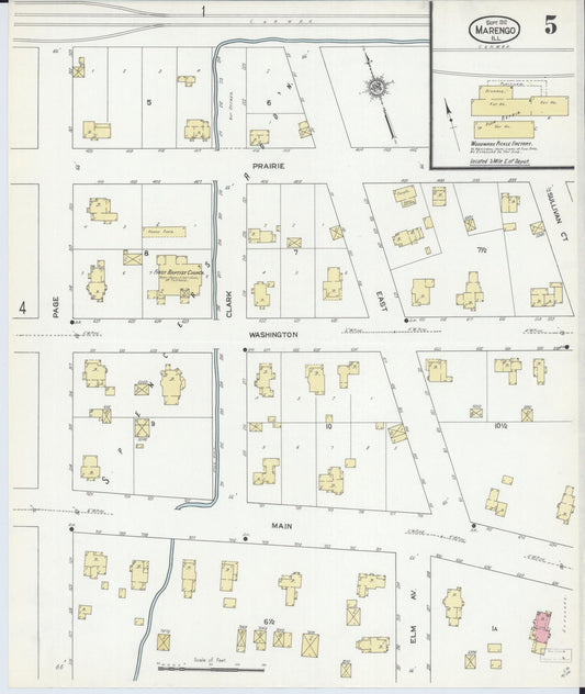 Sanborn Fire Insurance Map from Marengo, McHenry County, Illinois (1912), Sheet #0005 - Historic Sanborn Fire Insurance Map Print, vintage old map wall art, antique decor, genealogy gift, Illinois Illinois map