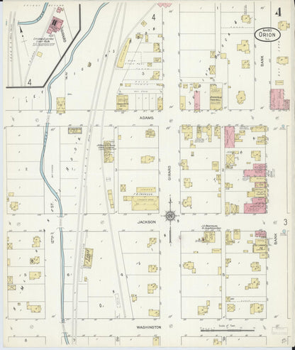 Sanborn Fire Insurance Map from Orion, Henry County, Illinois (1913), Sheet #0004 - Complete Map Set gallery image, historic Sanborn map, vintage wall art, Illinois Illinois