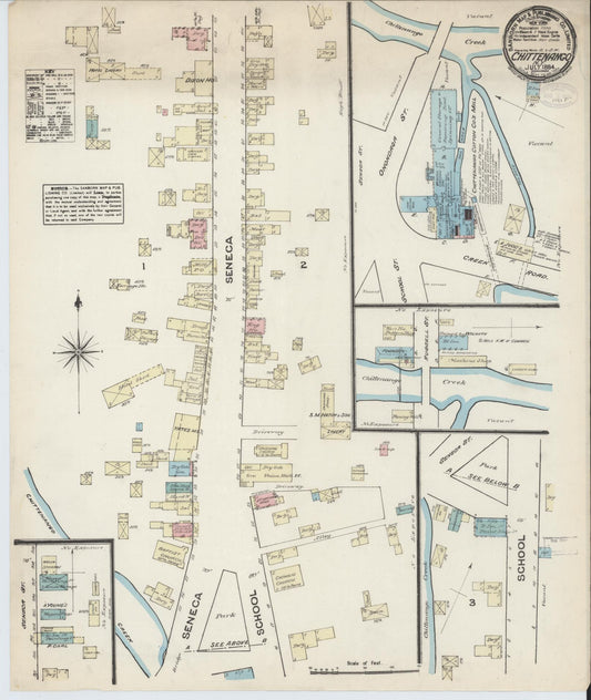 Sanborn Fire Insurance Map from Chittenango, Madison County, New York (1884), Sheet #0001 - Historic Sanborn Fire Insurance Map Print, vintage old map wall art, antique decor, genealogy gift, New York New York map