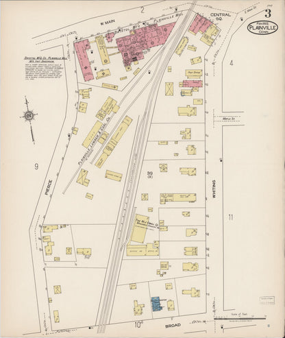 Sanborn Fire Insurance Map from Plainville, Hartford County, Connecticut (1922), Sheet #0003 - Complete Map Set gallery image, historic Sanborn map, vintage wall art, Connecticut Connecticut