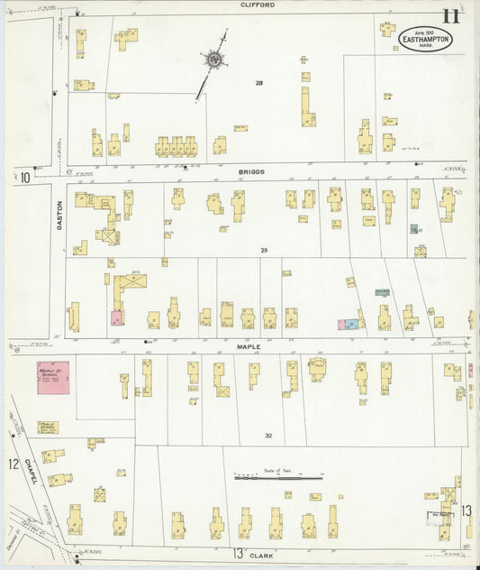 Sanborn Fire Insurance Map from East Hampton, Hampshire County, Massachusetts (1910), Sheet #0011 - Historic Sanborn Fire Insurance Map Print, vintage old map wall art, antique decor, genealogy gift, Massachusetts Massachusetts map