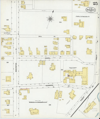Sanborn Fire Insurance Map from New London, New London County, Connecticut (1901), Sheet #0025 - Complete Map Set gallery image, historic Sanborn map, vintage wall art, Connecticut Connecticut