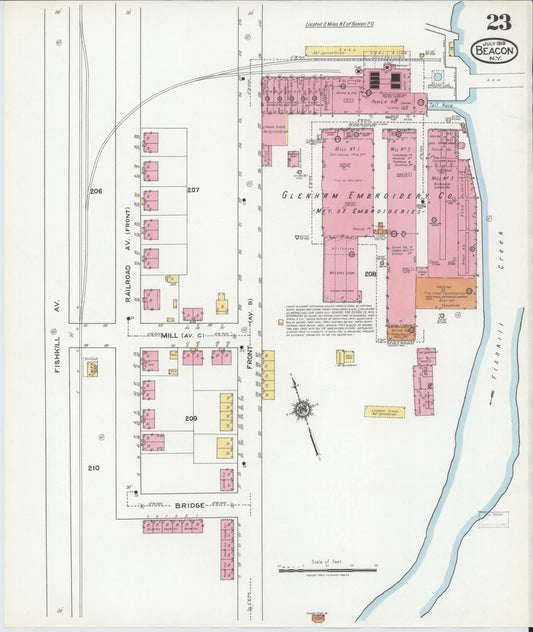 Sanborn Fire Insurance Map from Beacon, Dutchess County, New York (1919), Sheet #0023 - Historic Sanborn Fire Insurance Map Print, vintage old map wall art, antique decor, genealogy gift, New York New York map