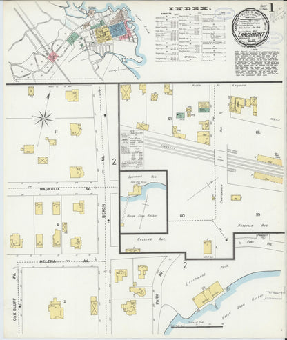 Sanborn Fire Insurance Map from Larchmont, Westchester County, New York (1898), Sheet #0001 - Historic Sanborn Fire Insurance Map Print, vintage old map wall art, antique decor, genealogy gift, New York New York map