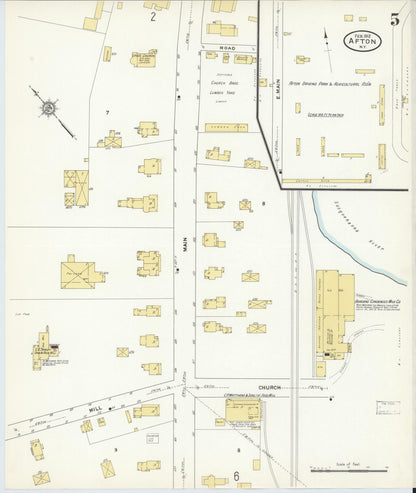 Sanborn Fire Insurance Map from Afton, Chenango County, New York (1912), Sheet #0005 - Historic Sanborn Fire Insurance Map Print, vintage old map wall art, antique decor, genealogy gift, New York New York map
