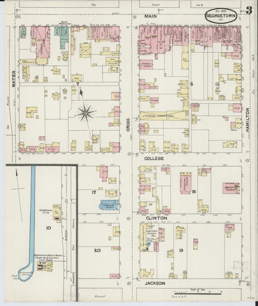Sanborn Fire Insurance Map from Georgetown, Scott County, Kentucky (1890), Sheet #0003 - Historic Sanborn Fire Insurance Map Print, vintage old map wall art, antique decor, genealogy gift, Kentucky Kentucky map