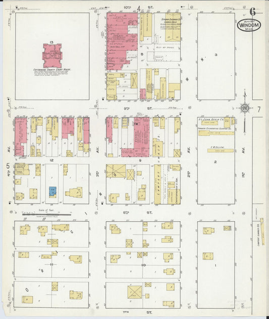 Sanborn Fire Insurance Map from Windom, Cottonwood County, Minnesota (1917), Sheet #0006 - Historic Sanborn Fire Insurance Map Print, vintage old map wall art, antique decor, genealogy gift, Minnesota Minnesota map
