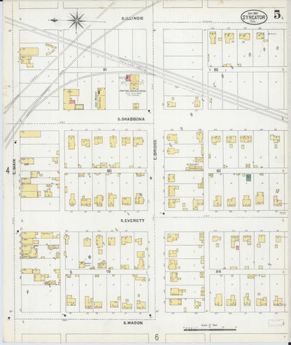 Sanborn Fire Insurance Map from Streator, La Salle County, Illinois (1901), Sheet #0005 - Complete Map Set gallery image, historic Sanborn map, vintage wall art, Illinois Illinois