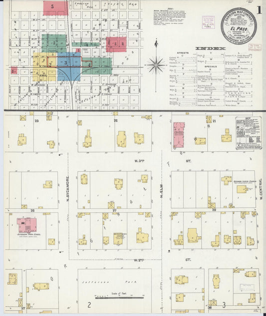 Sanborn Fire Insurance Map from El Paso, Woodford County, Illinois (1906), Sheet #0001 - Historic Sanborn Fire Insurance Map Print, vintage old map wall art, antique decor, genealogy gift, Illinois Illinois map