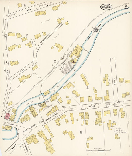 Sanborn Fire Insurance Map from Orleans, Orleans County, Vermont (1922), Sheet #0002 - Historic Sanborn Fire Insurance Map Print, vintage old map wall art, antique decor, genealogy gift, Vermont Vermont map