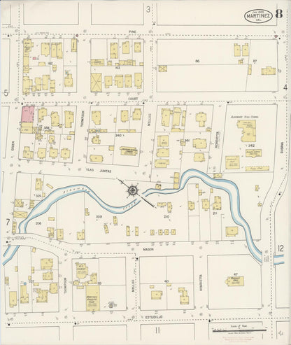 Sanborn Fire Insurance Map from Martinez, Contra Costa County, California (1920), Sheet #0008 - Complete Map Set gallery image, historic Sanborn map, vintage wall art, California California