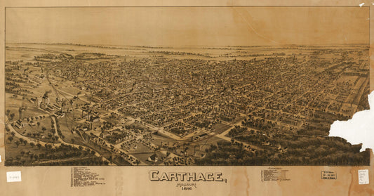 Carthage, Missouri 1891 (1891) – Historic Bird’s-Eye View Panorama Print