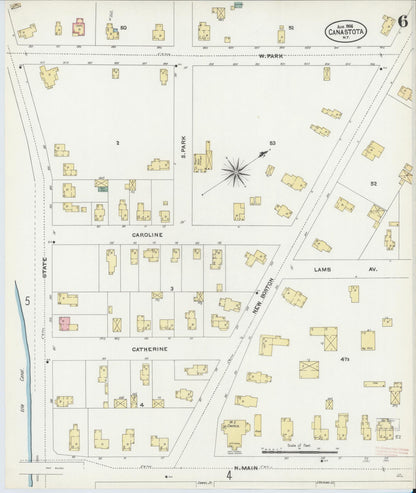 Sanborn Fire Insurance Map from Canastota, Madison County, New York (1906), Sheet #0006 - Complete Map Set gallery image, historic Sanborn map, vintage wall art, New York New York