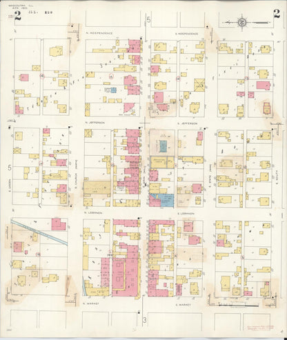 Sanborn Fire Insurance Map from Mascoutah, Saint Clair County, Illinois (1942), Sheet #0002 - Historic Sanborn Fire Insurance Map Print, vintage old map wall art, antique decor, genealogy gift, Illinois Illinois map