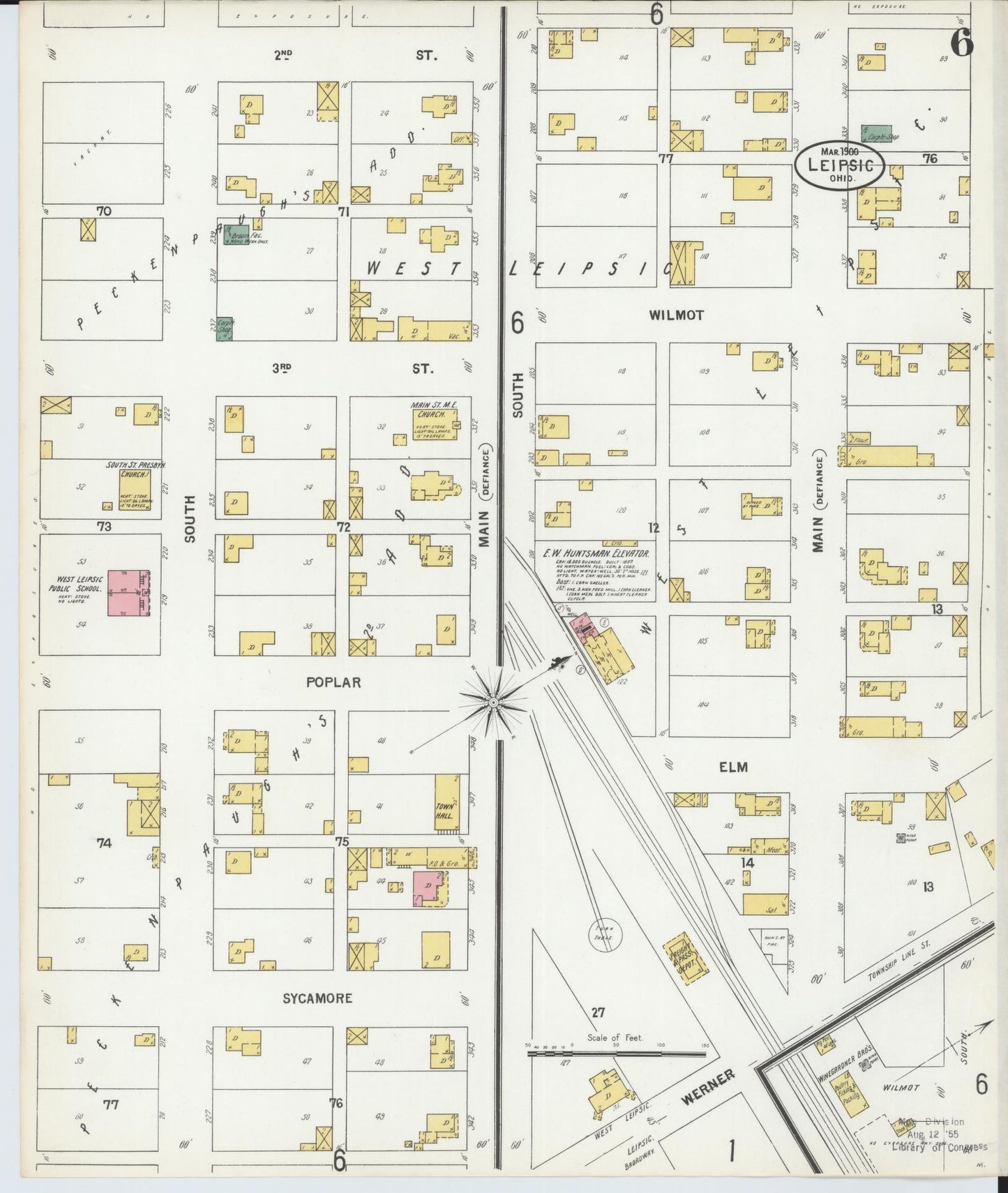 Sanborn Fire Insurance Map from Leipsic, Putnam County, Ohio (1900), Sheet #0006 - Historic Sanborn Fire Insurance Map Print, vintage old map wall art, antique decor, genealogy gift, Ohio Ohio map