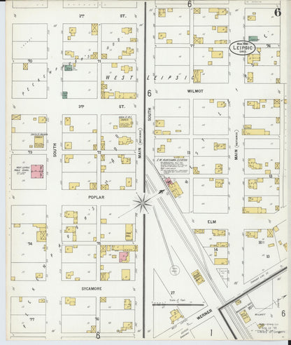 Sanborn Fire Insurance Map from Leipsic, Putnam County, Ohio (1900), Sheet #0006 - Historic Sanborn Fire Insurance Map Print, vintage old map wall art, antique decor, genealogy gift, Ohio Ohio map