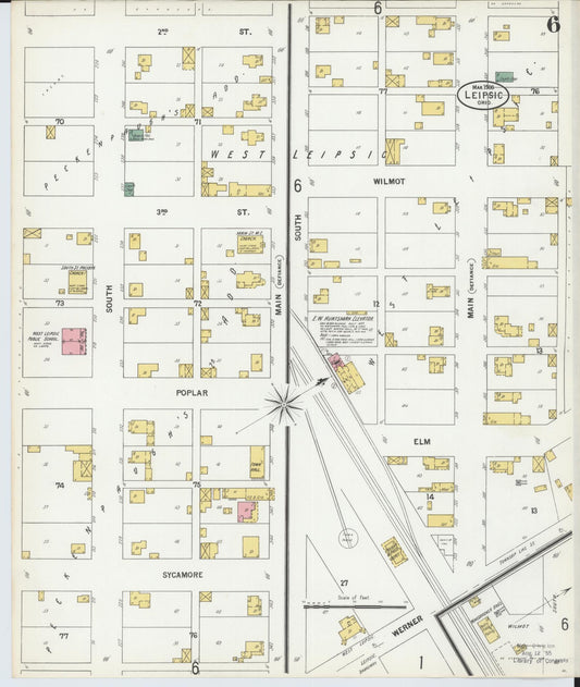 Sanborn Fire Insurance Map from Leipsic, Putnam County, Ohio (1900), Sheet #0006 - Historic Sanborn Fire Insurance Map Print, vintage old map wall art, antique decor, genealogy gift, Ohio Ohio map