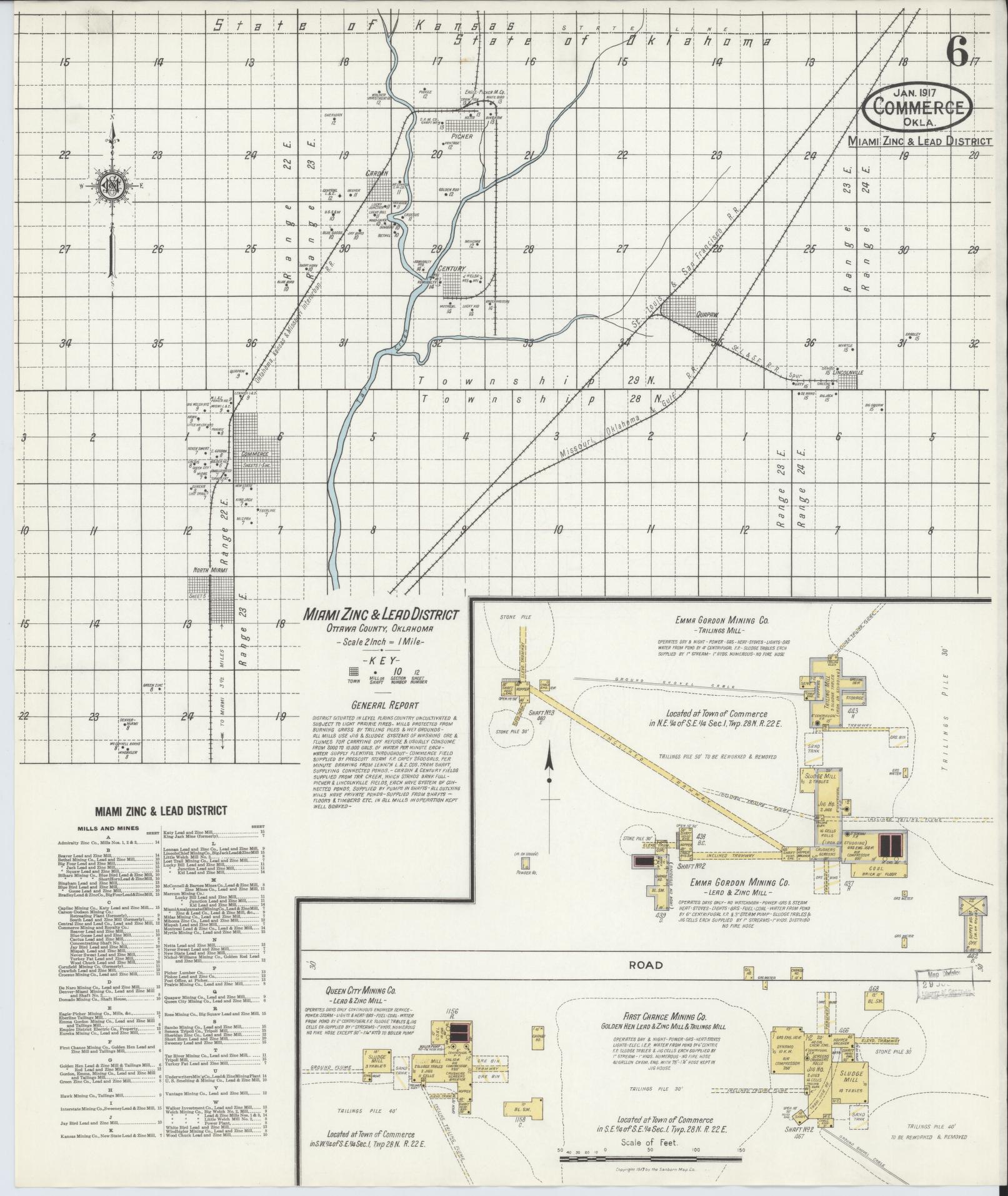 Sanborn Fire Insurance Map from Commerce, Ottawa County, Oklahoma (1917), Sheet #0006 - Complete Map Set gallery image, historic Sanborn map, vintage wall art, Oklahoma Oklahoma