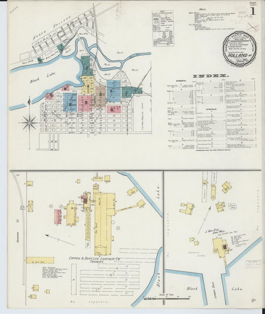 Sanborn Fire Insurance Map from Holland, Ottawa County, Michigan (1893), Sheet #0001 - Complete Map Set gallery image, historic Sanborn map, vintage wall art, Michigan Michigan