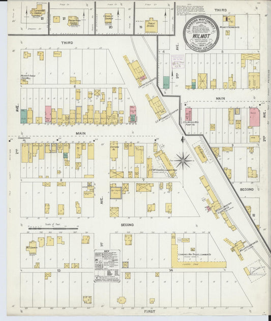 Sanborn Fire Insurance Map from Wilmot, Roberts County, South Dakota (1904), Sheet #0001 - Historic Sanborn Fire Insurance Map Print, vintage old map wall art, antique decor, genealogy gift, South Dakota South Dakota map