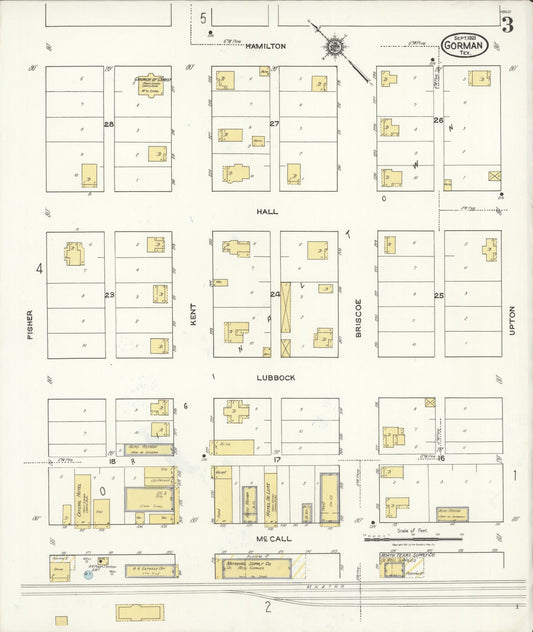 Sanborn Fire Insurance Map from Gorman, Eastland County, Texas (1921), Sheet #0003 - Historic Sanborn Fire Insurance Map Print, vintage old map wall art, antique decor, genealogy gift, Texas Texas map