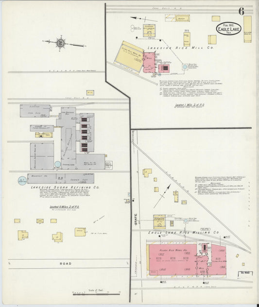 Sanborn Fire Insurance Map from Eagle Lake, Colorado County, Texas (1912), Sheet #0006 - Historic Sanborn Fire Insurance Map Print, vintage old map wall art, antique decor, genealogy gift, Texas Texas map