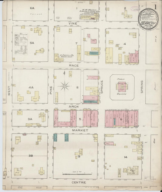 Sanborn Fire Insurance Map from Searcy, White County, Arkansas. (1886) – Historic Sanborn Fire Insurance Map Print