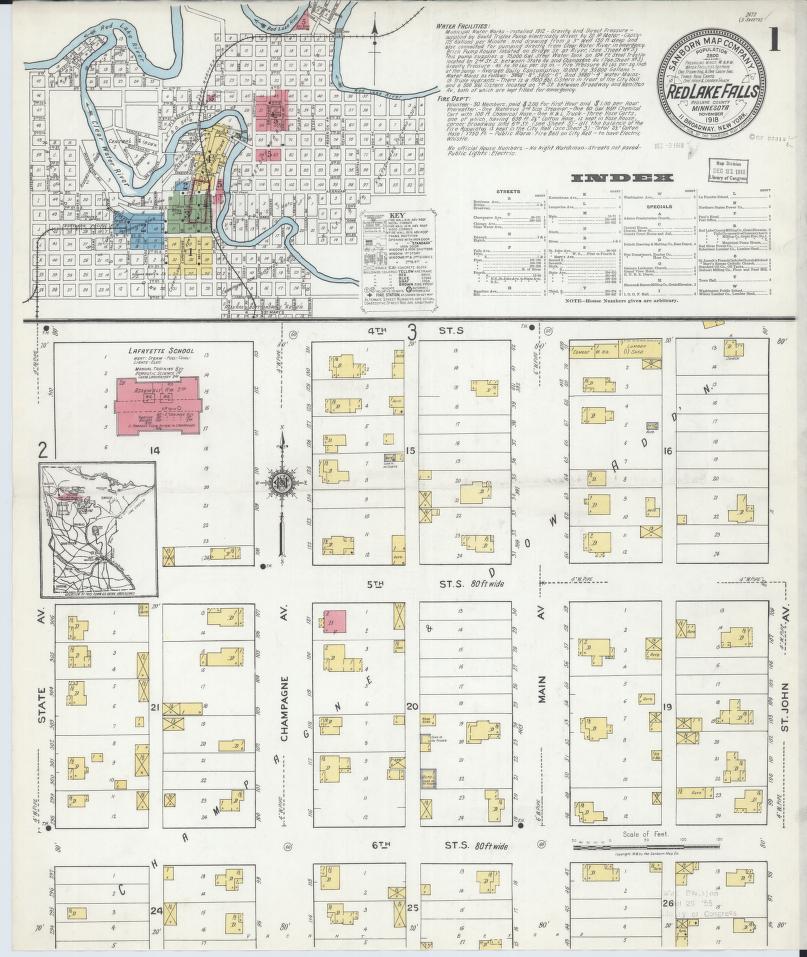 Sanborn Fire Insurance Map from Red Lake Falls, Red Lake County, Minnesota. (1918) – Map View
