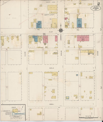 Sanborn Fire Insurance Map from Hysham, Treasure County, Montana (1927), Sheet #0002 - Complete Map Set gallery image, historic Sanborn map, vintage wall art, Montana Montana